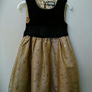 Girls Black & Gold Formal Dress
